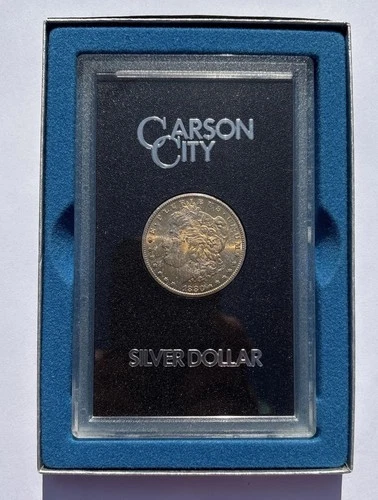 1880 CC Morgan Silver Dollar Uncirculated GSA Hoard OGP/COA CC  dark & colorful!