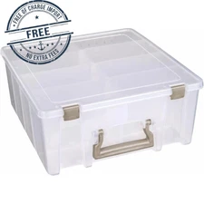 ArtBin 6990SO Super Satchel Double Deep Compartment Box Art Storage Gold Accent