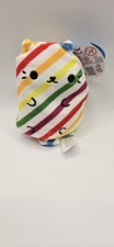 Cats vs Pickles 039 Rainbow Stripes   Blue Wave   Rare Early Series Plush   NWT