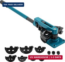 VEVOR Pipe Tube Bender, 3/8" to 1" Manual Pipe Tube Bender, with 7 Dies, Heavy D
