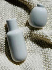 Minimalist White Ceramic Bud Vases Bottles (2pc) Unbranded Farmhouse Decor