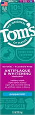 Antiplaque & Whitening Fluoride-Free Peppermint Toothpaste, 5.5 Oz ⭐️⭐️⭐️⭐️⭐️