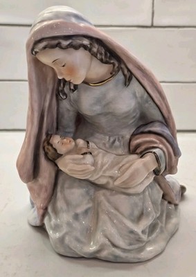 Vtg HM174 Tschirnich Germany W Goebel Sacrart Madonna & Child 7.5  Hand Painted 