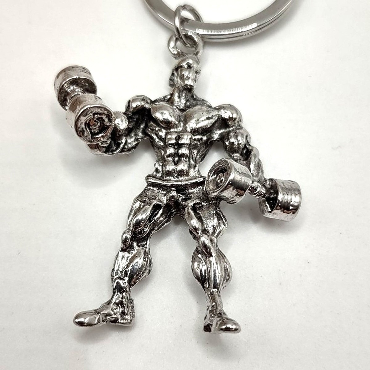 Gym Keychain Barbell Club Black Leather - Workout Gift  Stainless Bodybuilder Keychain Weightlifting Fitness Gym Bro Birthday Gift - NEW main image 2