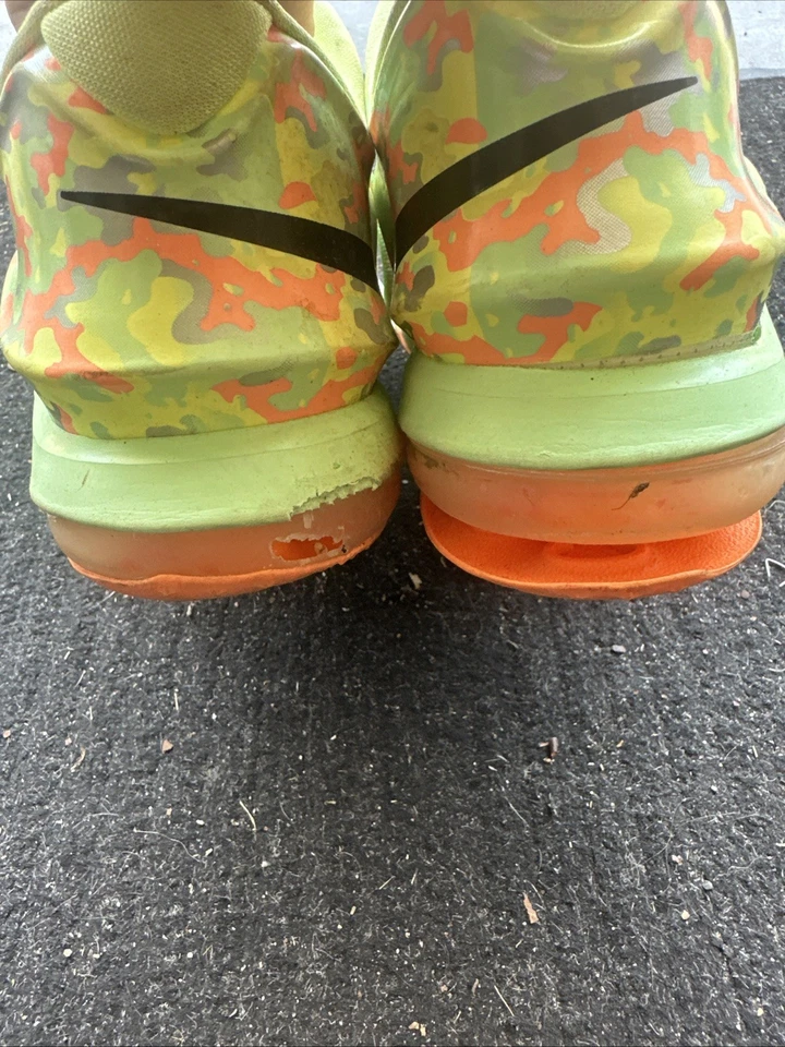 Nike KD 7 'Easter' Líquido Lima Negro Vapor Verde Puesta de Sol 669942-304 6Y dañado Foto 3 de 4