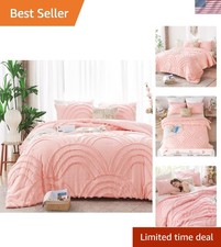 Chic Pink Rainbow Comforter Set - Full Size Bohemian Bedding for College Girls