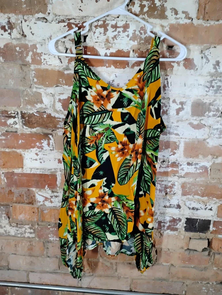 Top Y2K Millenium Floral Paisley Talla 2x Bosque Tropical Hada Asimétrico Foto 2 de 4