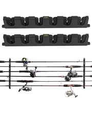 WV5 Horizontal Fishing Rod Holders for Garage, Wall Mounted Fishing Rod Rack,...