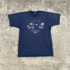 Vintage Navajo Hunting Rights Shirt Mens Large Blue Screen Stars 90s Made In USA