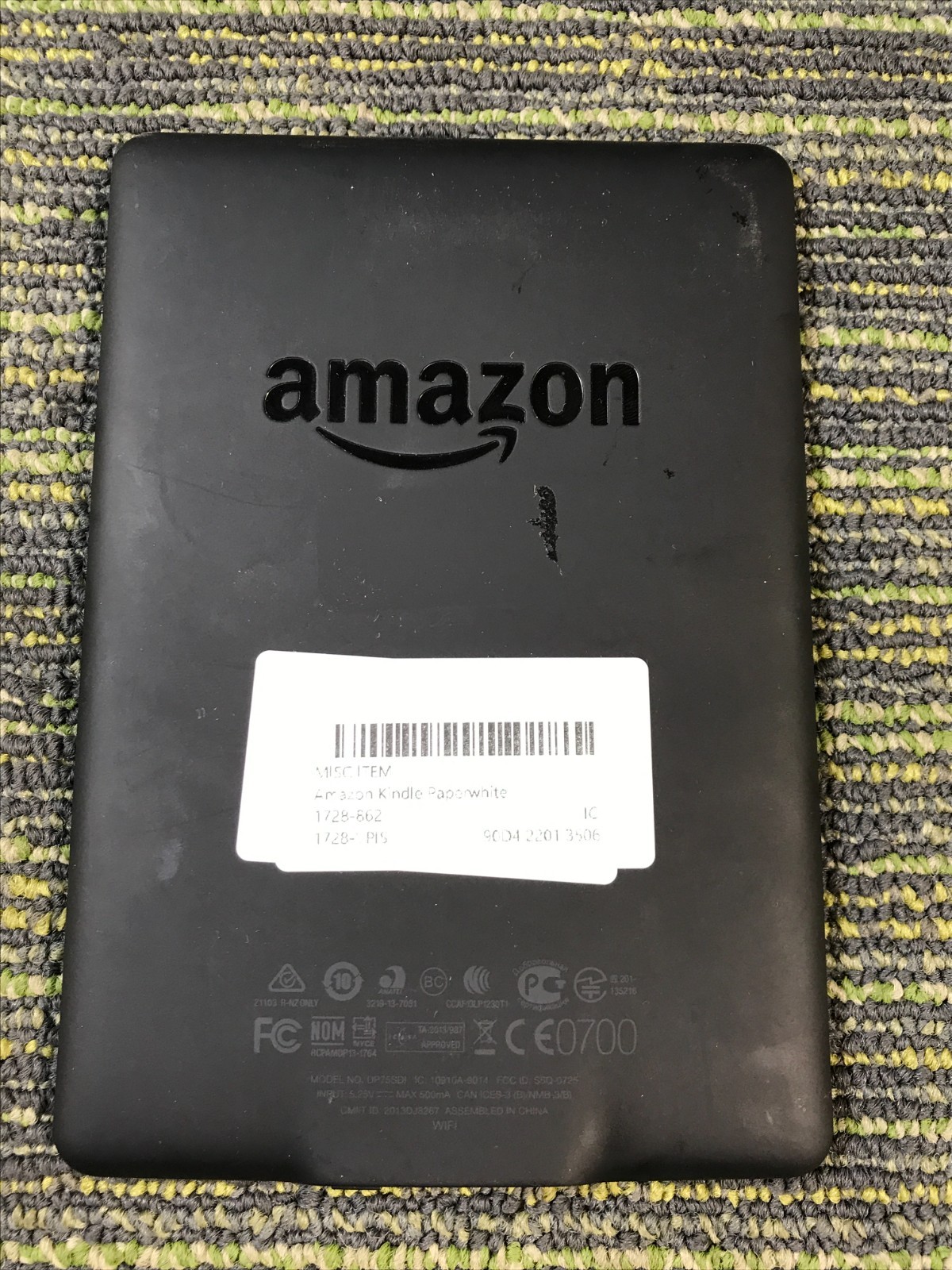Amazon Kindle Paperwhite 7th Gen. 4GB -Black (WIFI) DP75SDI