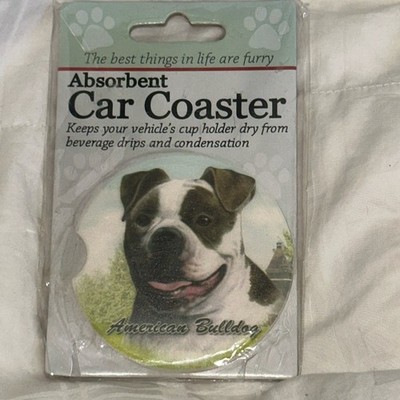 American Bulldog Bull Dog car coaster NEW E & S Pets Brand