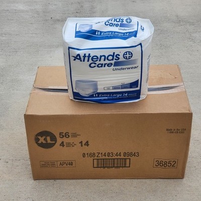 Attends Disposable Underwear X-Large Heavy 56 Ct Brand New Unisex Adult