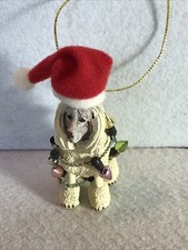 Poodle Ornament Wrapped in Christmas Lights / Made of Resin
