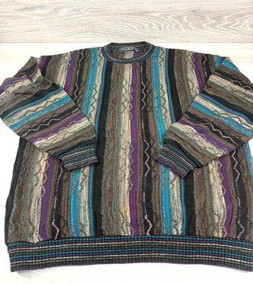 Protege Collection Men's Coogi Style 3D Knit Textured Sweater VTG 90s Y2K sz XL