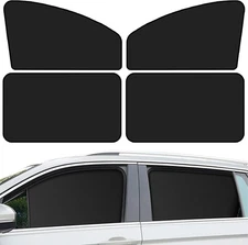 Quicto Car Window Sun Shade Set 4pcs Double-Sided Black UV Protection Universal