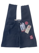 Levi's 720 High Rise Super Skinny Distressed Denim Jeans Black Girls 14 Reg NWT