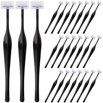 PAGOW 24pcs Eyebrow Razor, T-Shape Facial Razors for Women & Men, Black 