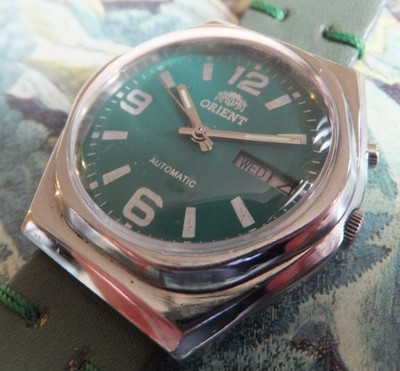 1970's Green Dial Orient Automatic Japanese Made Watch - Overhauled