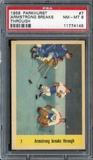 1958-59 Parkhurst #7 Tom Johnson PSA 8 Canadiens HOF *ML70-531