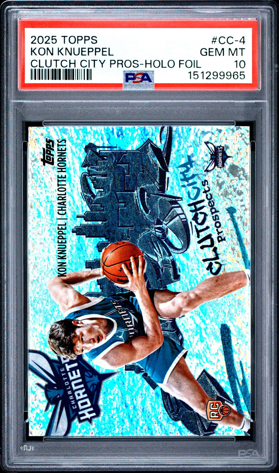 PSA 10 KON KNUEPPEL #CC-4 RC HOLO FOIL 2025 TOPPS CLUTCH CITY PROSPECTS ROOKIE