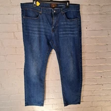 Copper & Oak Mens Slim Straight Medium Wash Blue Jeans Size Size 38x30