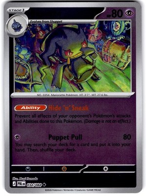 Pokemon Banette Pitch Black #034/84 Reverse Holo Near Mint English