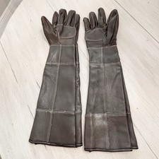 HAND CRAFTED Men  s Brown Leather Gloves Long Arm Medieval Renaissance Gauntlet