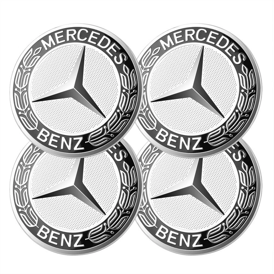 4Pcs For Mercedes-Benz Wheel Center Caps Emblem Rim Hub Cover Badge Black  NEW Foto 3 de 4