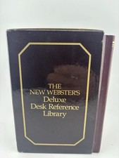 Websters Desk Reference Library Small HC Box Set 1987 Thesaurus Dictionary Decor