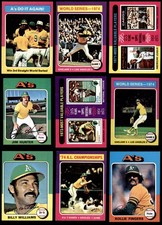 1975 Topps MINI Athletics Near Team Set 6 - EX/MT 7109873 (37 / 41 cards)