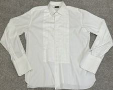 Tom Ford 100 Cotton Dress Shirt Tuxedo Pleated Front White - Men's Size 17.5-44