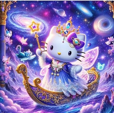 Hello Kitty Diamond Art/Malerei 40x40 Rundbohrer 