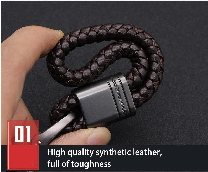 Aleación Metal Llavero Coche Llavero Llavero Anillo Cuero sintético Foto 4 de 4