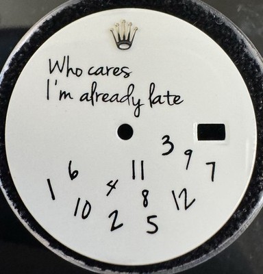 Rolex Mens Datejust Custom Black Logo Dial For The Tardy Ones 16014 16030 16234