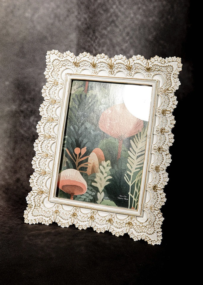 Arte dorado barroco festoneado encaje flor shabby chic estilo victoriano vintage Foto 2 de 4