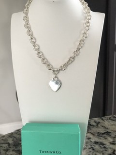Tiffany & Co. 925 Sterling Silber Herz Anhänger Halskette 16" 67 1 g mit Box
