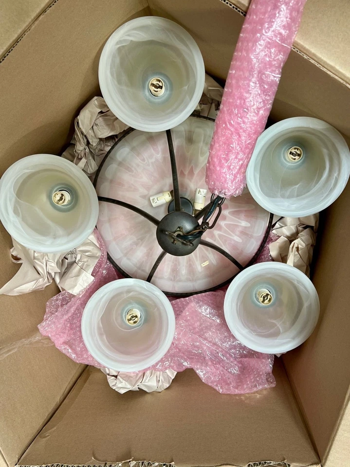 Vintage Italian Murano Glass Chandelier – Five Lamps - Image 4 of 4