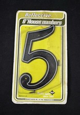 Vintage Midwest Plastics Reflective 6" House Numbers #5 - Made in USA