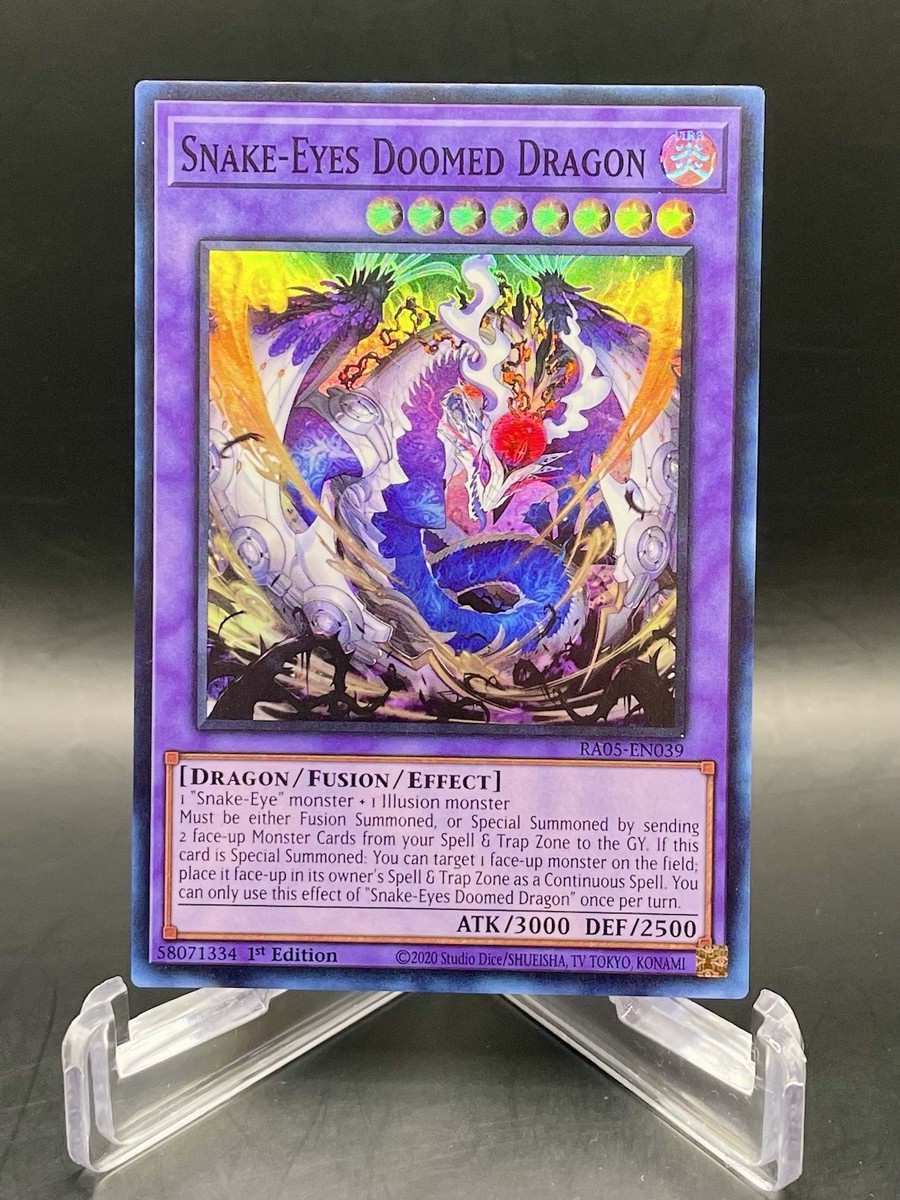 snake eyes yugioh cards Suda-AE035 Snake-Eyes Doomed Dragon (UL) or GY face Yugioh Card “Snake-Eyes Doomed Dragon”