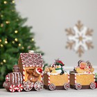 Gingerbread Candy Cane Train with Gingerbread Man Christmas Decoration - 5.5"