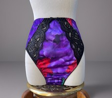 Vintage 90s Maidenform Grand Illusion High Cut Floral Black Lace Panties Size 5M