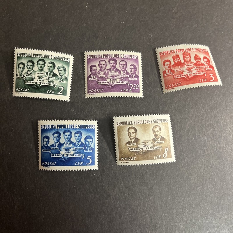 1951 Albania Sc. 486-90 MH Complete Set $15.35