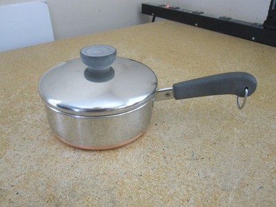 Revere Ware 3/4 Qt Sauce Pot Stainless Copper Clad w Lid Clinton ILL USA