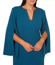 NWT Women  s Size 10 Dress Adrianna Papell TEAL Blue Cocktail, Evening, Beaded.