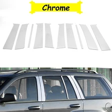 Window Pillar Post Cover Trim Panel Decor For Jeep Grand Cherokee 07-09 Chrome
