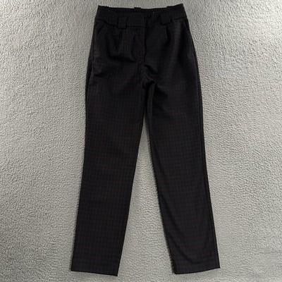 Express Womens Pants Red Multicolor 8L Ankle High Rise Career Polyester Blend