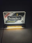 Vintage Heineken Beer Lighted Bar Top Sign 10x7 Proudly Served Works Great!