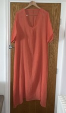Ladies Orange/Coral Long Beach/Pool Dress/Cover Up, Size 3XL, VGC.
