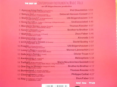 The Best of Contemporary Instrumental Music Vol. 3 ULLI BÖGERSHAUSEN ZEUS FABER