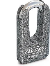 Artago Bike Scooter Quad Motorcycle Security 69 Padlock Grey 15mm Shackle